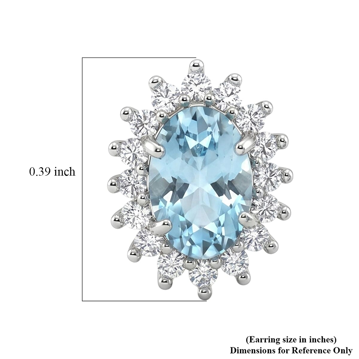 D'Joy Premium Cambodian Blue Zircon and Multi Gemstone 1.80 ctw Ocean Bloom Earrings in Rhodium Over Sterling Silver