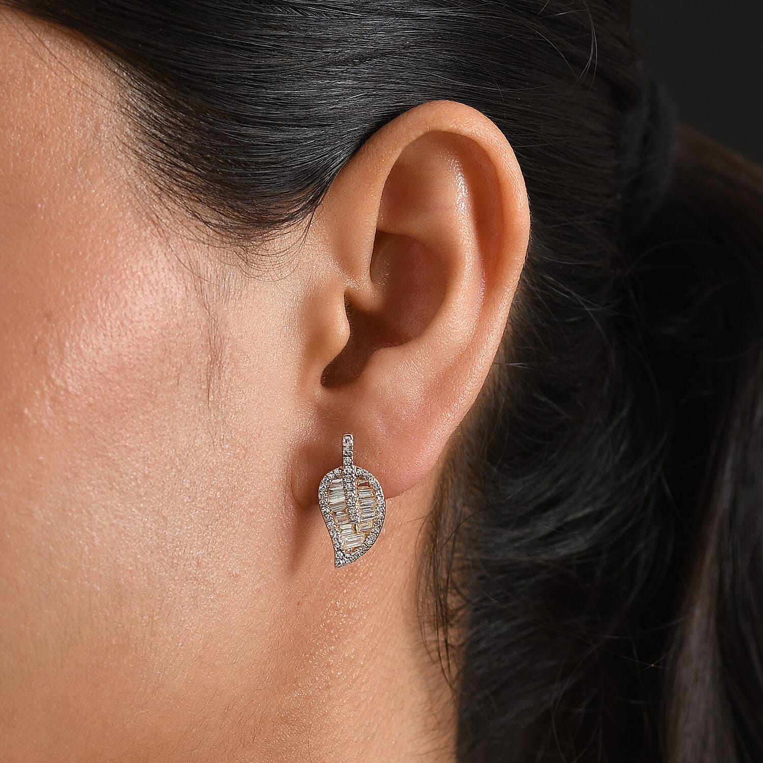 Luxuriant Lab Grown Diamond G-H SI 1.50 ctw Earrings in 18K Vermeil Yellow Gold Over Sterling Silver