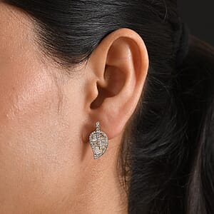 Luxuriant Lab Grown Diamond G-H SI 1.50 ctw Earrings in 18K Vermeil Yellow Gold Over Sterling Silver 