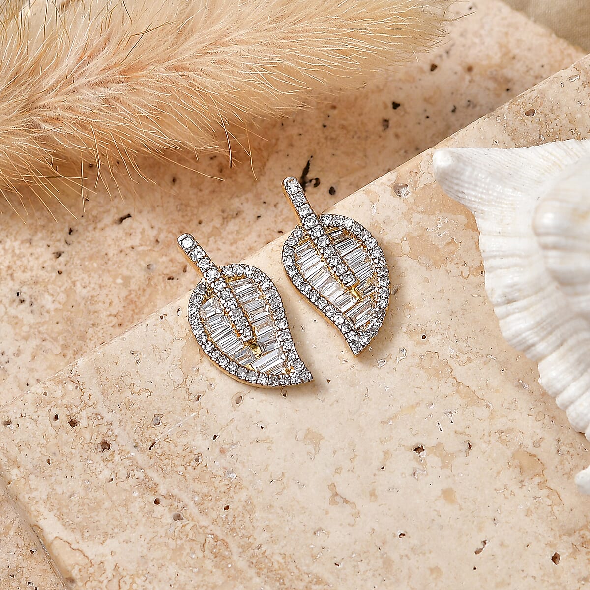 Luxuriant Lab Grown Diamond G-H SI 1.50 ctw Earrings in 18K Vermeil Yellow Gold Over Sterling Silver  image number 2