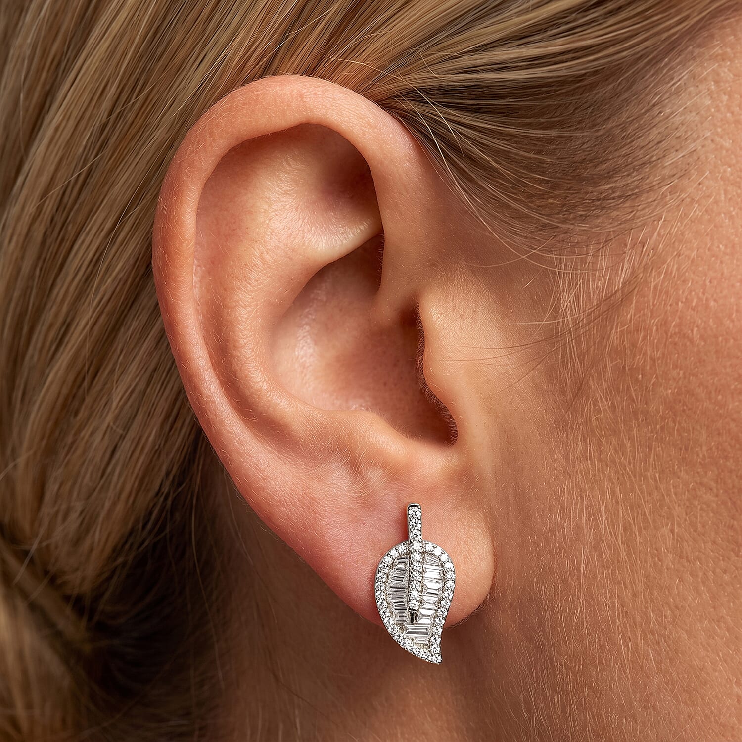 Luxuriant Lab Grown Diamond G-H SI 1.50 ctw Earrings in Rhodium Over Sterling Silver