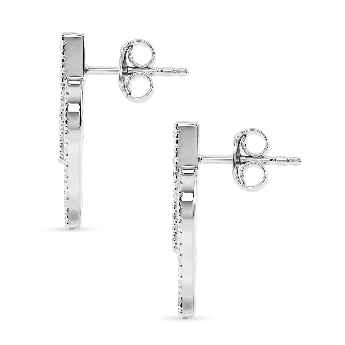 Luxuriant Lab Grown Diamond G-H SI 1.50 ctw Earrings in Rhodium Over Sterling Silver image number 3