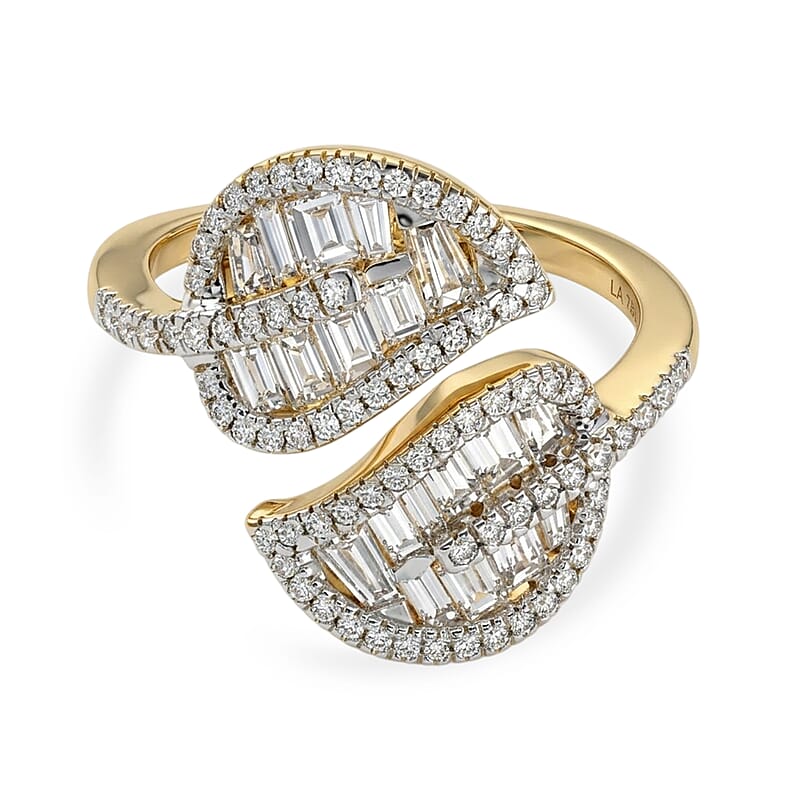 Luxuriant Lab Grown Diamond (G-H, SI) Ring (S 6.5) in YG vermeil Over Sterling Silver 1.50 ctw