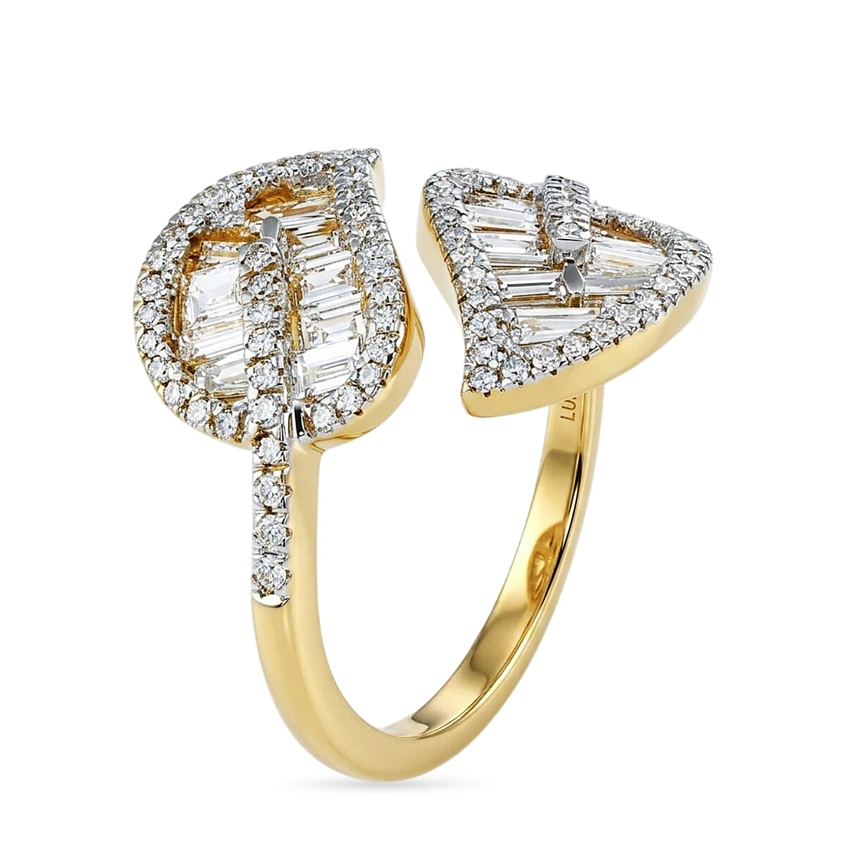 Luxuriant Lab Grown Diamond (G-H, SI) Ring (S 6.5) in YG vermeil Over Sterling Silver 1.50 ctw
