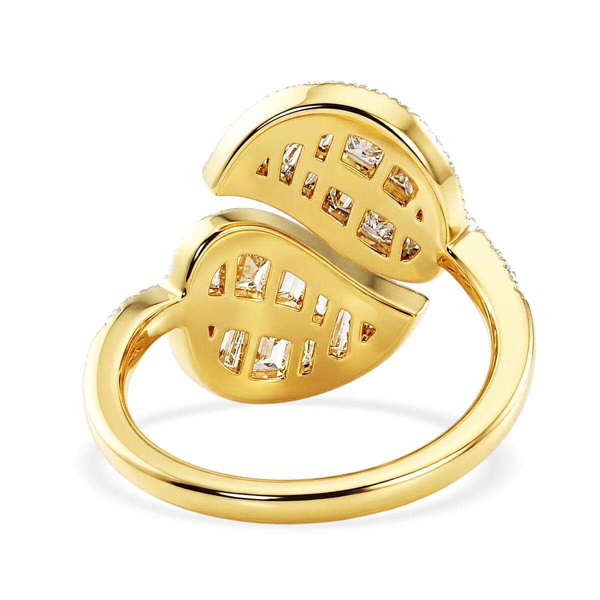 Luxuriant Lab Grown Diamond (G-H, SI) Ring (S 6.5) in YG vermeil Over Sterling Silver 1.50 ctw