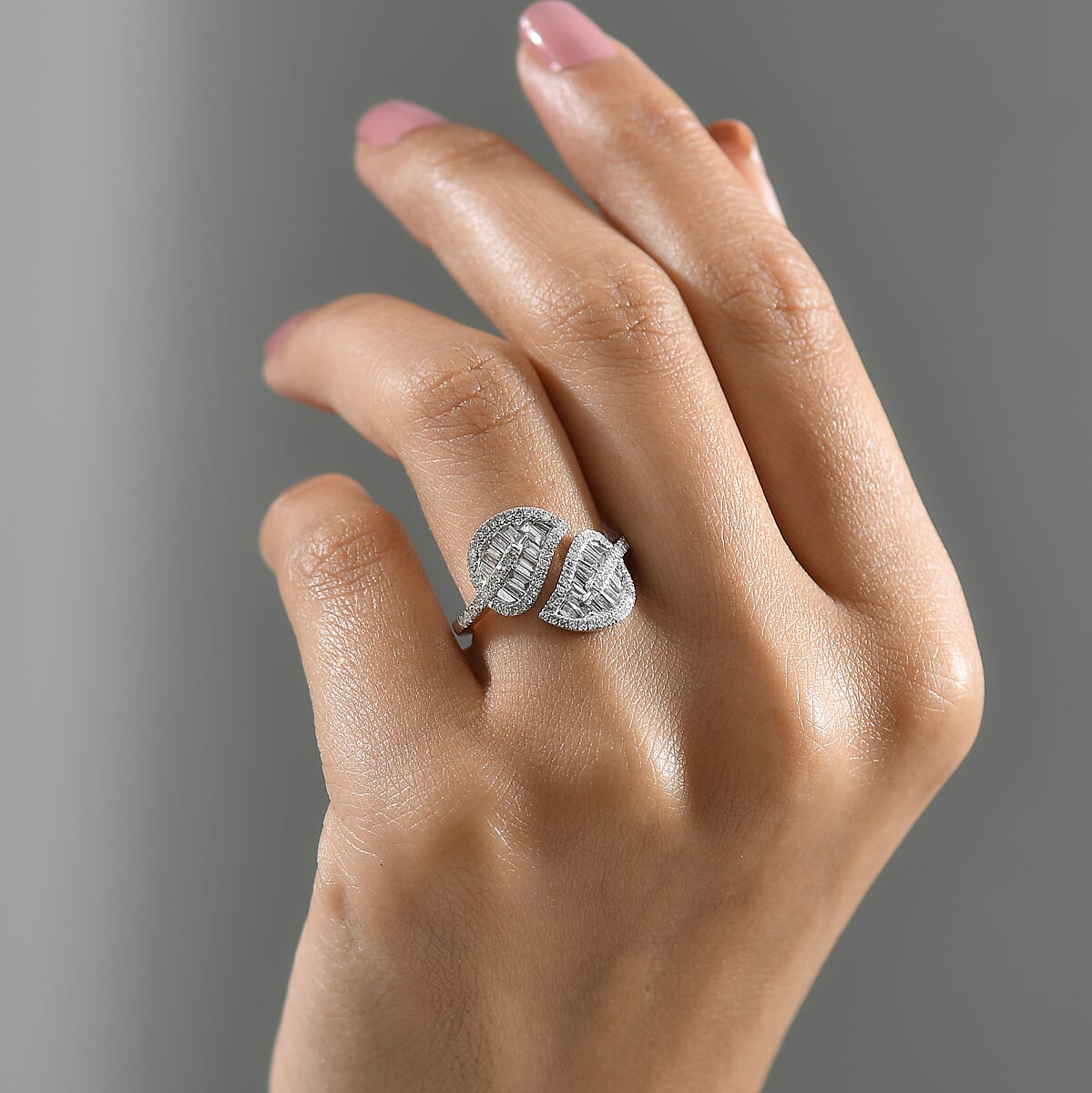 Luxuriant Lab Grown Diamond (G-H, SI) Ring in Rhodium Over Sterling Silver 1.50 ctw image number 1