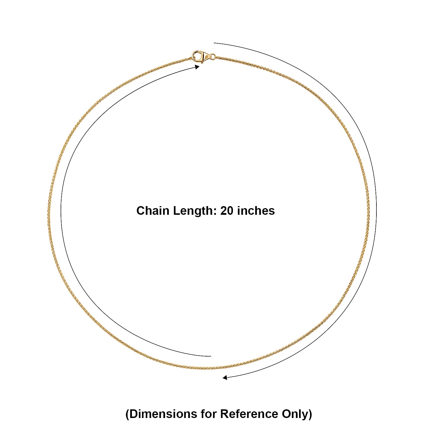 Luxoro Palma Chain Necklace in 10K Yellow Gold (20 Inches) 3.85 Grams