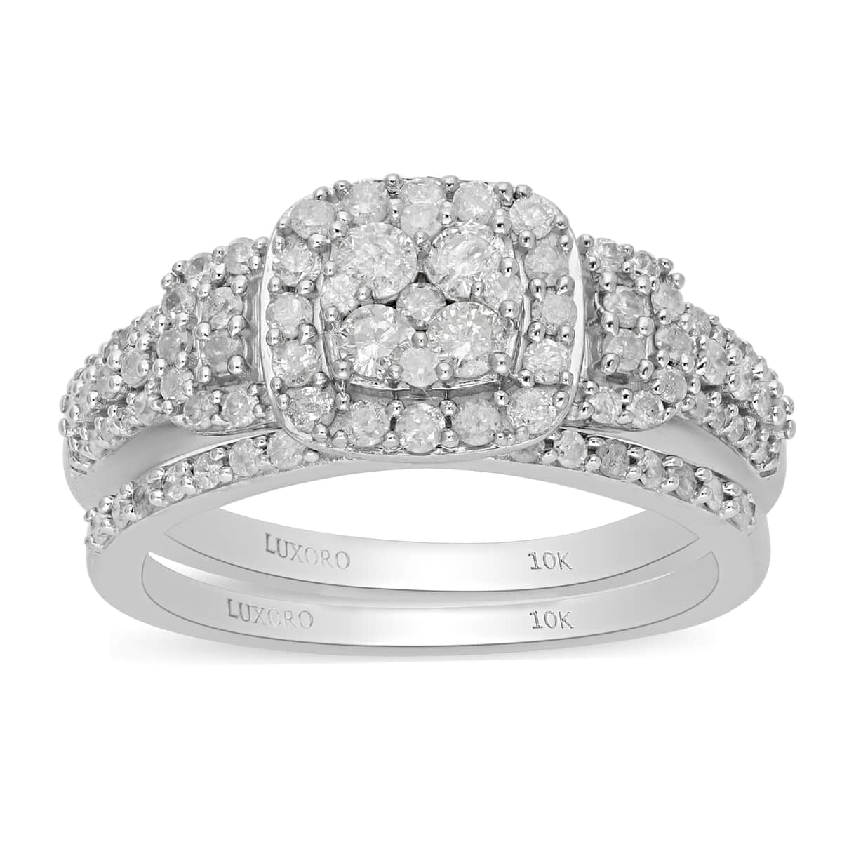 LUXORO SGL Certified 10K White Gold G-H I3 Diamond Ring (Size 7.0) 6.25 Grams 1.00 ctw image number 0