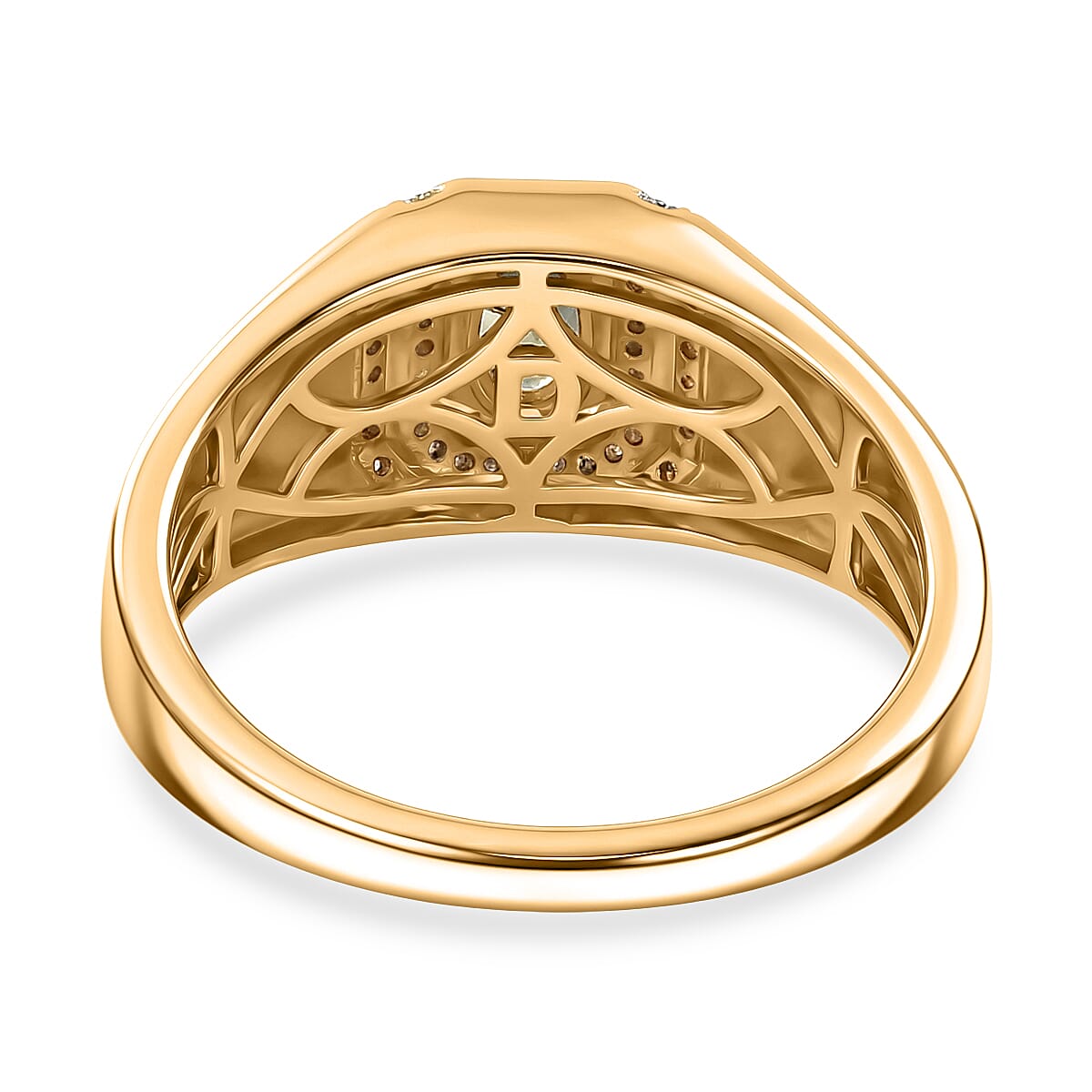 D'Joy Narsipatnam Alexandrite and Moissanite 0.70 ctw Men's Ring in 18K Vermeil Yellow Gold Over Sterling Silver (Size 10.0)