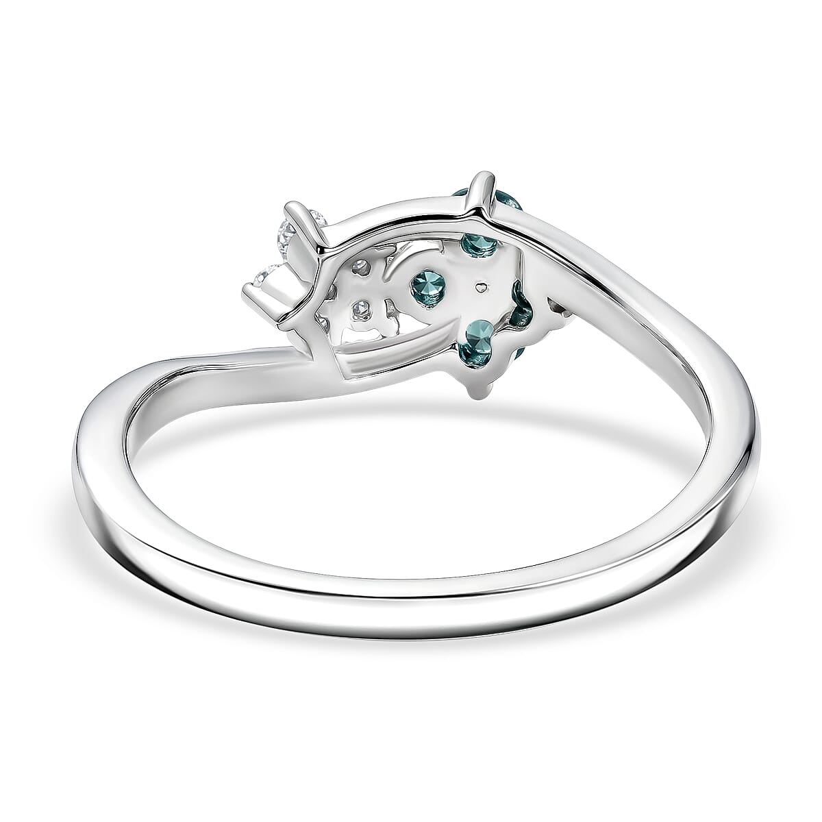 Narsipatnam Alexandrite and Luxuriant Lab Grown Diamond G-H SI 0.40 ctw Garden Twinkle Ring in Rhodium Over Sterling Silver (Size 5.0)
