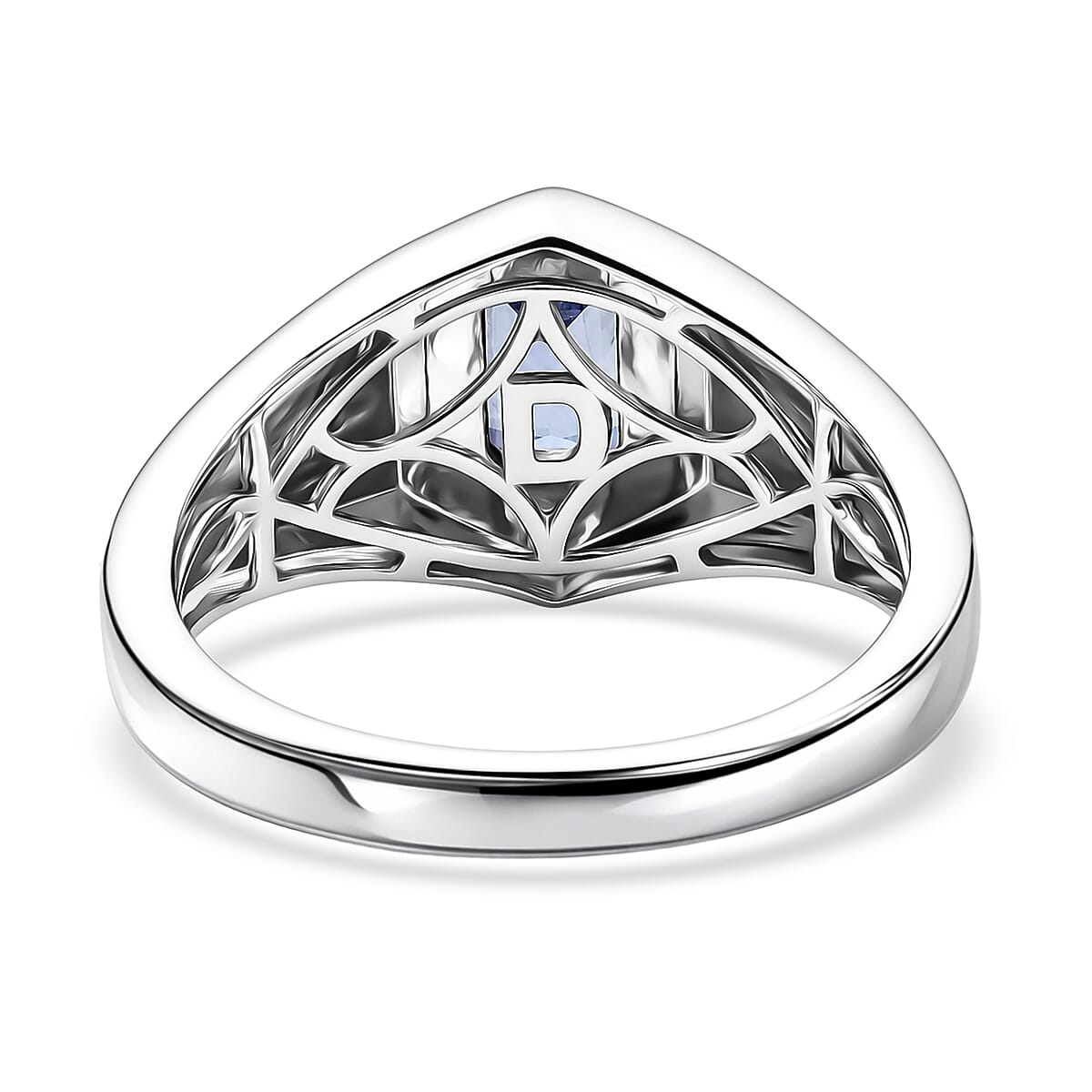 D'Joy Tanzanite 1.10 ctw Men's Ring in 18K Vermeil Yellow Gold and Rhodium Over Sterling Silver (Size 14.0) image number 4