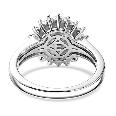 EverTrue Freshwater Pearl and Moissanite 0.35 ctw Starlight Pearl Ring in Platinum Bond (Size 11.0)