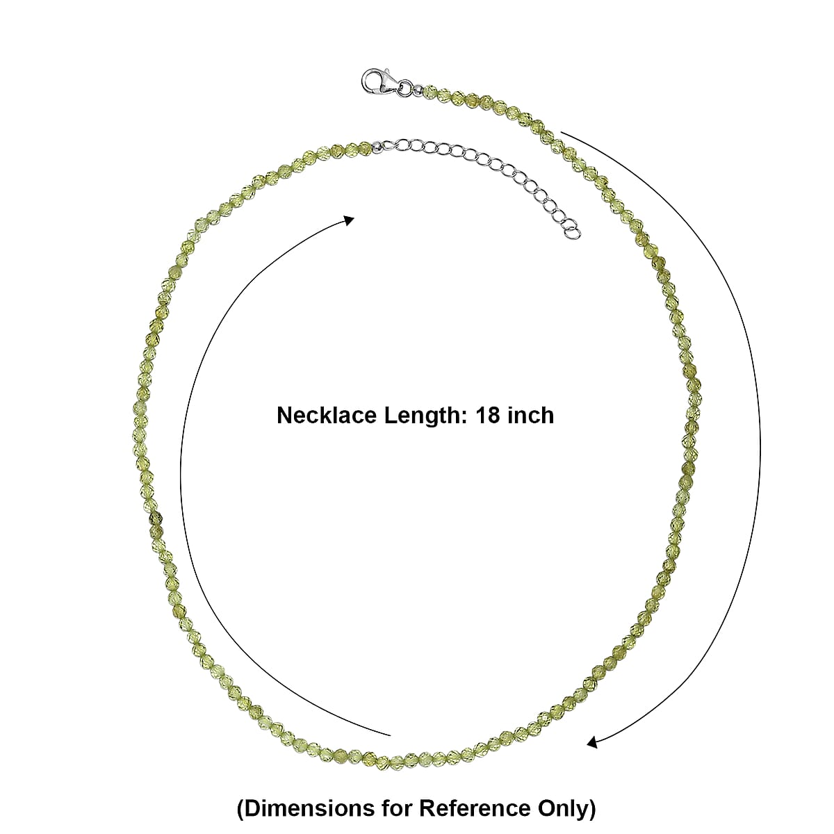 D'Joy Hebei Peridot 43.00 ctw Beaded Necklace in Rhodium Over Sterling Silver (18-20 Inches) image number 5
