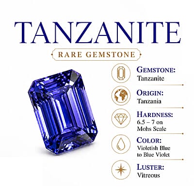 D'Joy Premium Tanzanite and Diamond 1.53 ctw Ring in 18K Vermeil Rose Gold Over Sterling Silver (Size 4.0)