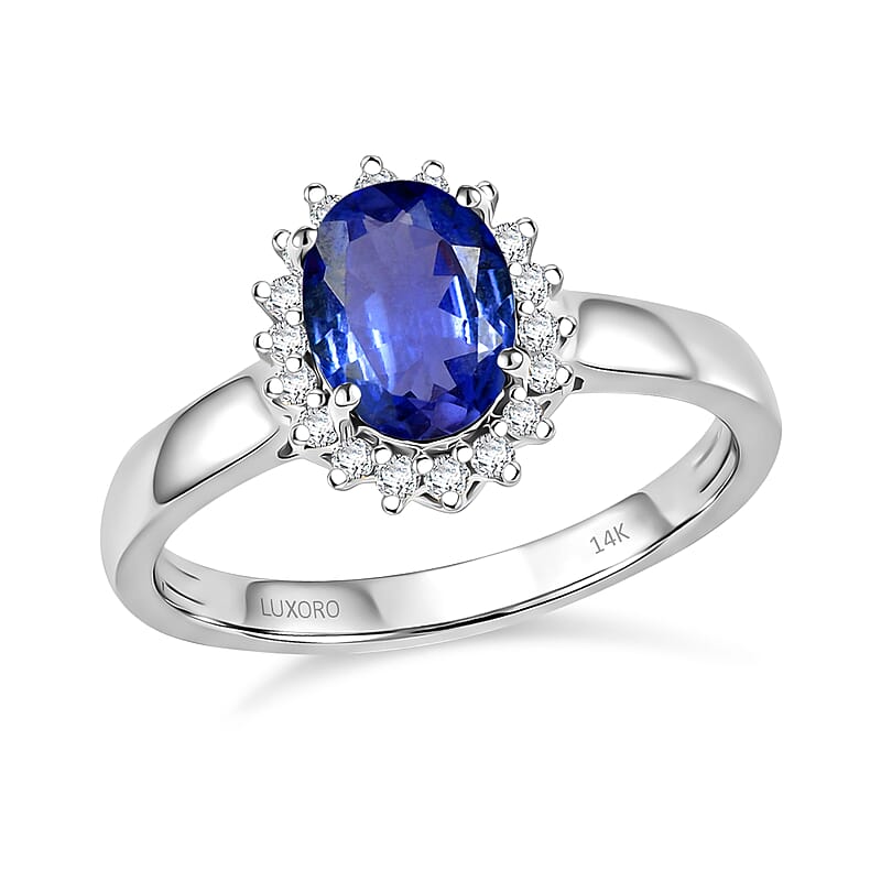 Luxoro AAAA Tanzanite and Diamond I1 1.53 ctw Ring in 14K White Gold (Size 4.0)