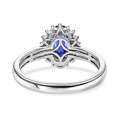 Luxoro AAAA Tanzanite and Diamond I1 1.53 ctw Ring in 14K White Gold (Size 4.0)
