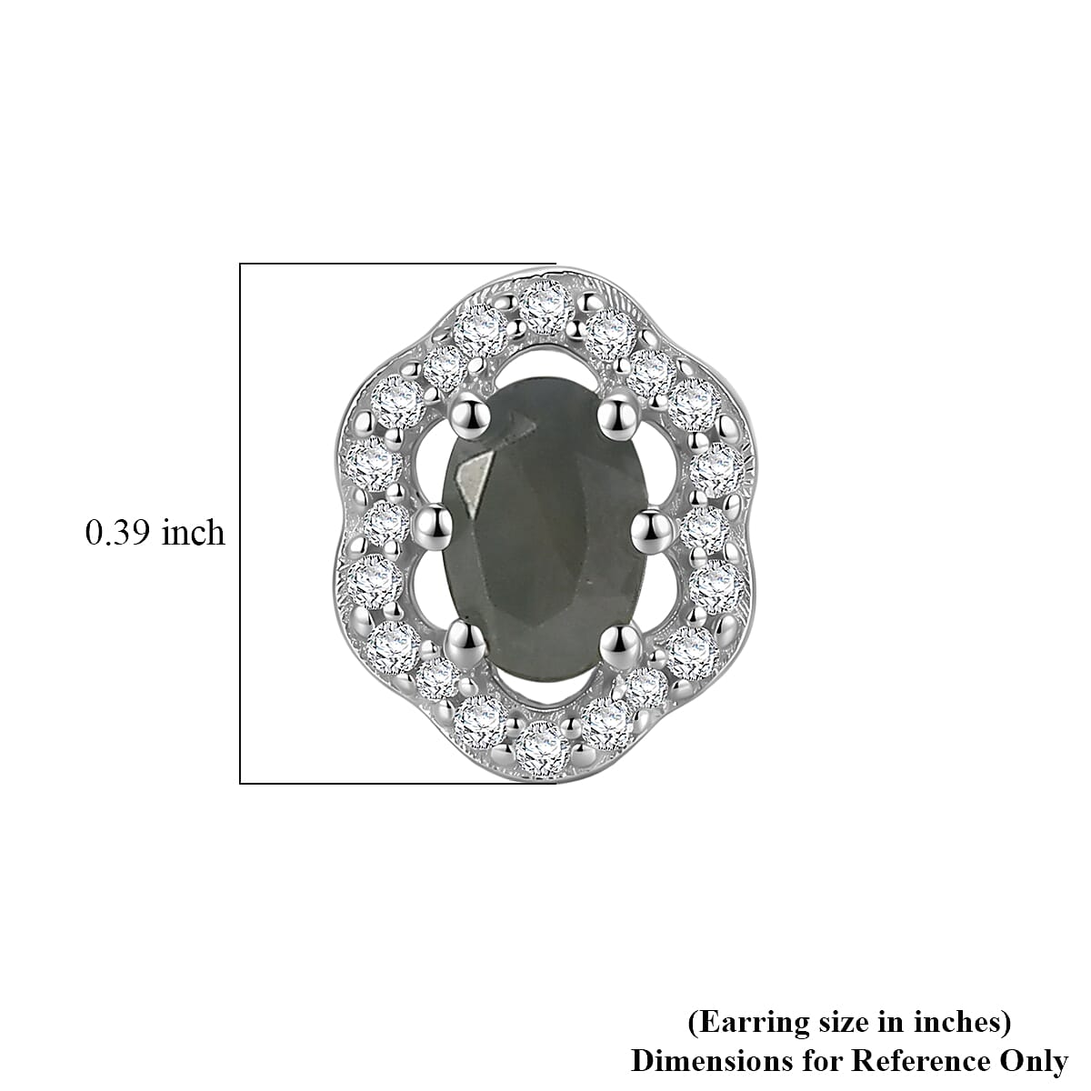 D'Joy Narsipatnam Alexandrite and Moissanite 0.75 ctw Floral Halo Studs Earrings in Rhodium Over Sterling Silver image number 4