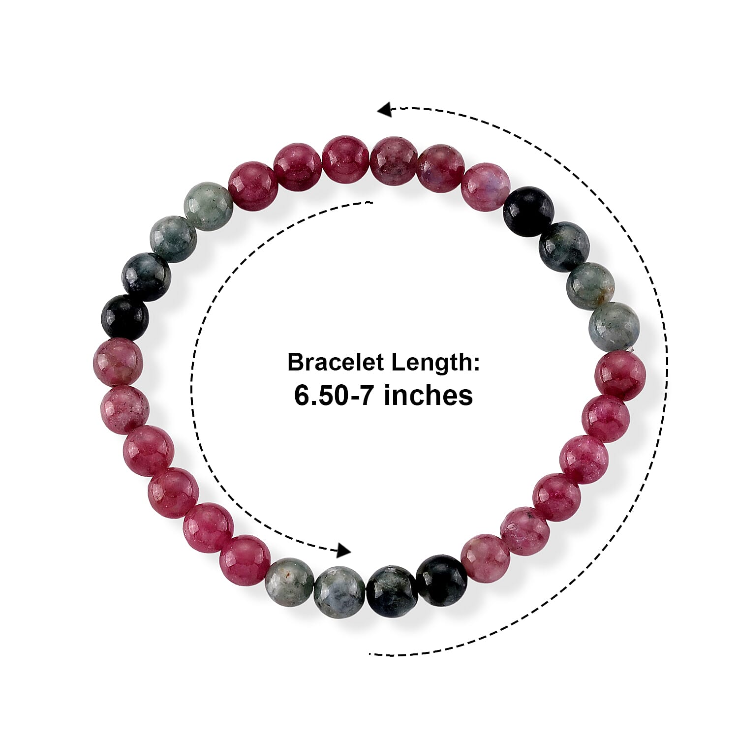 Premium Lagoon Tourmaline and Pink Tourmaline 50.00 ctw Beaded Bracelet (6.50-7In)