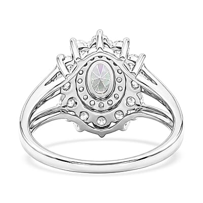 Mystic Topaz and Simulated Diamond 2.50 ctw Ring in Sterling Silver (Size 9.0)