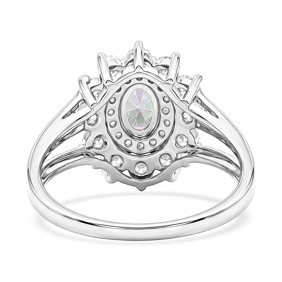 Mystic Topaz and Simulated Diamond 2.50 ctw Ring in Sterling Silver (Size 10.0)