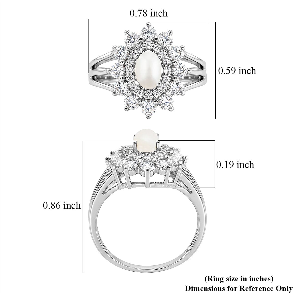 Pearl and Simulated Diamond 1.10 ctw Ring in Sterling Silver (Size 6.0)