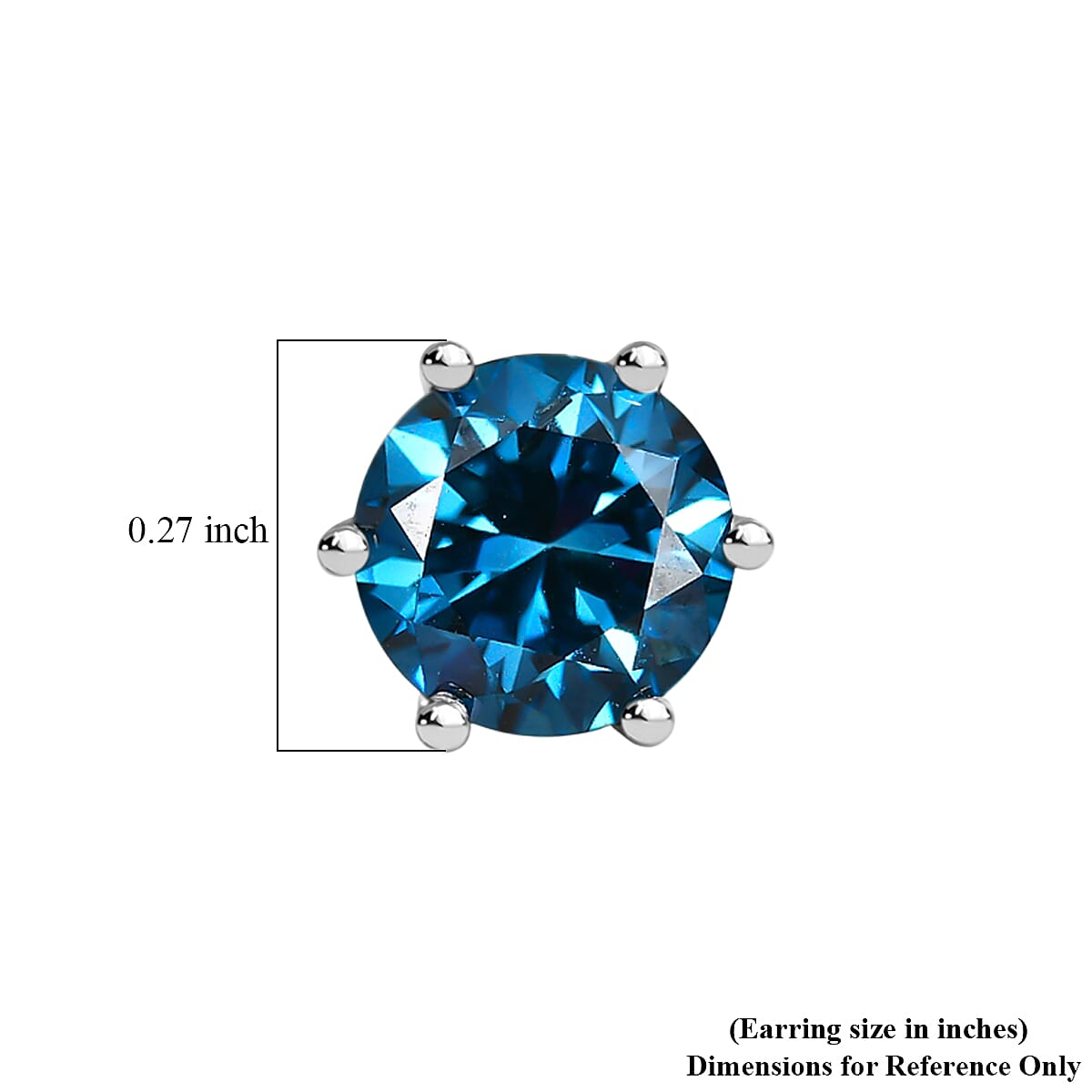 Luxuriant Lab Grown Blue Diamond IR SI 2.00 ctw Earrings in 10K White Gold