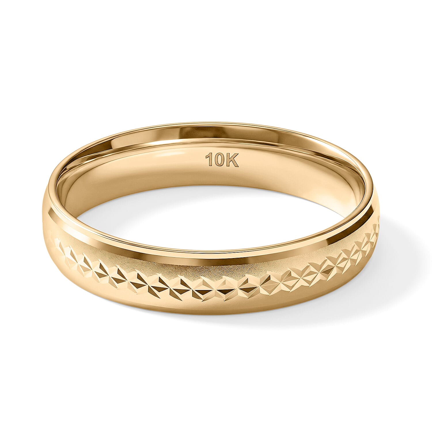 Diamond-cut Band Ring in 10K Yellow Gold (Size 6.0) 1.20 Grams