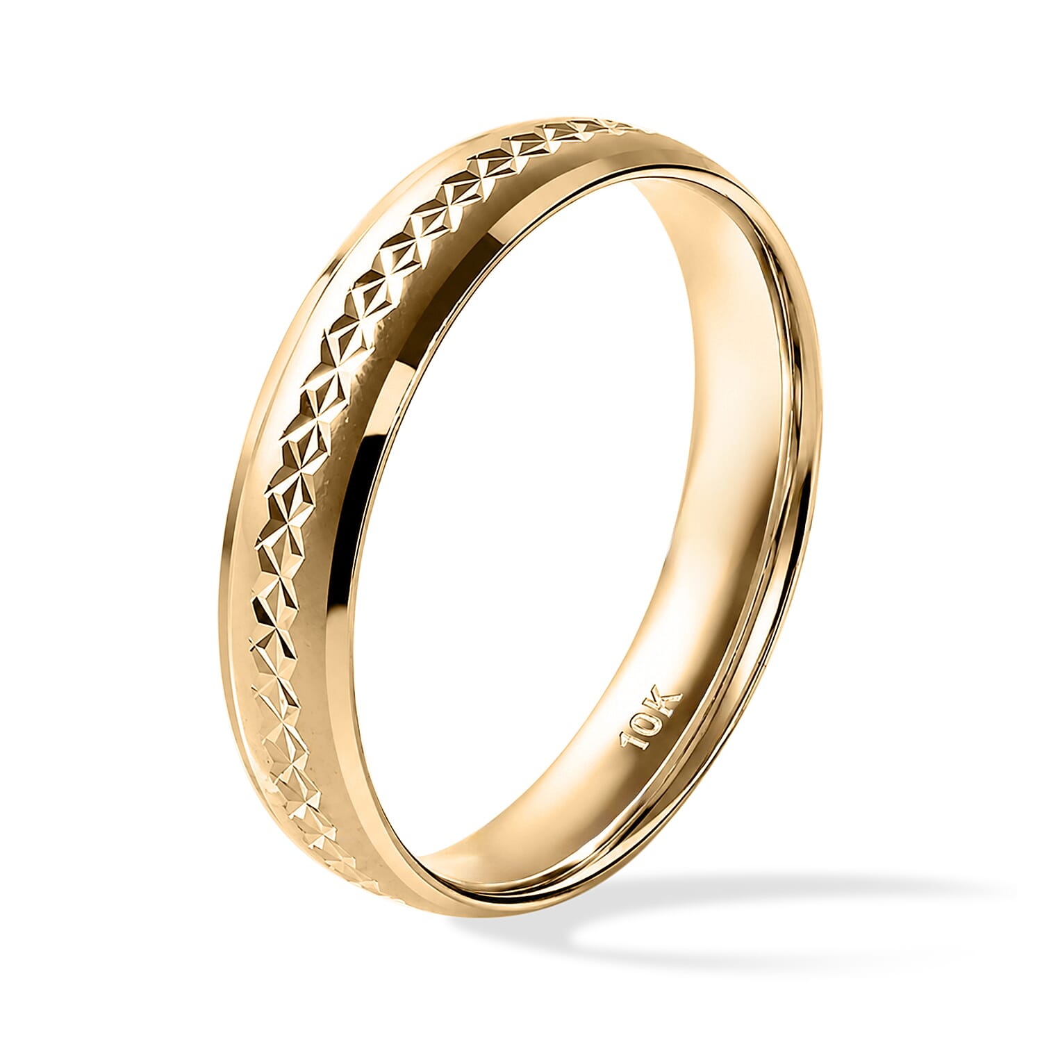 Diamond-cut Band Ring in 10K Yellow Gold (Size 6.0) 1.20 Grams