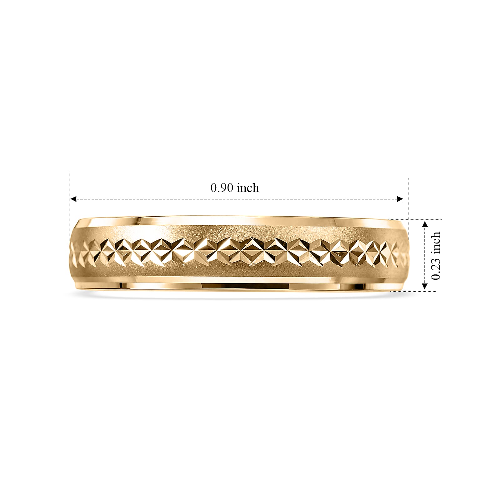 Diamond-cut Band Ring in 10K Yellow Gold (Size 6.0) 1.20 Grams