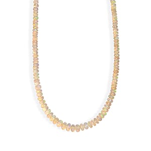 Certified & Appraised Luxoro AAA Ethiopian Welo Opal 71.60 ctw Beaded Necklace in 10K Yellow Gold 18 Inches