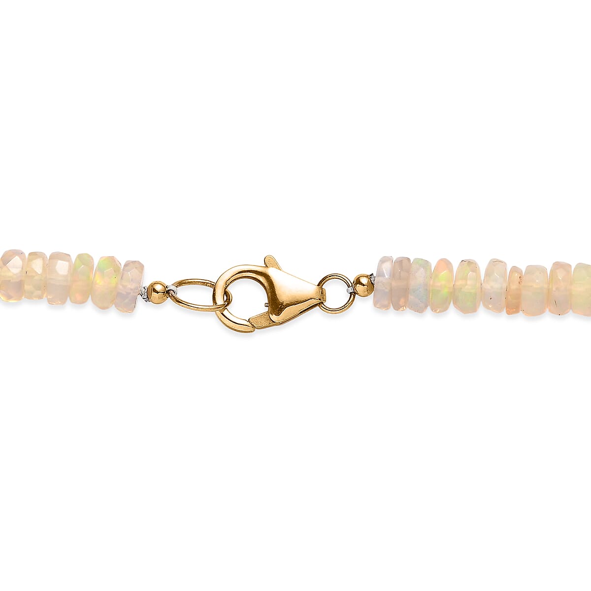 Certified & Appraised Luxoro AAA Ethiopian Welo Opal 71.60 ctw Beaded Necklace in 10K Yellow Gold 18 Inches image number 4