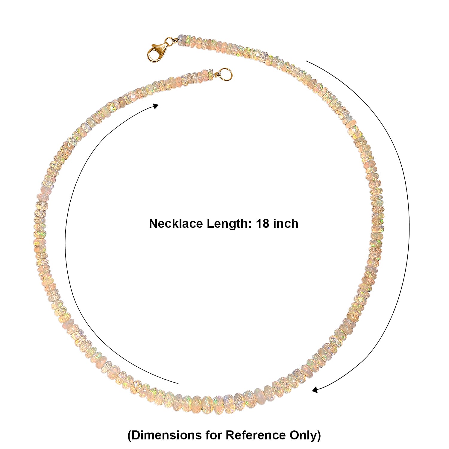 Certified & Appraised Luxoro AAA Ethiopian Welo Opal 71.60 ctw Beaded Necklace in 10K Yellow Gold 18 Inches