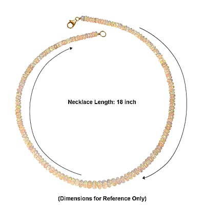 Luxoro AAA Ethiopian Welo Opal 71.60 ctw Beaded Necklace in 10K Yellow Gold 18 Inches