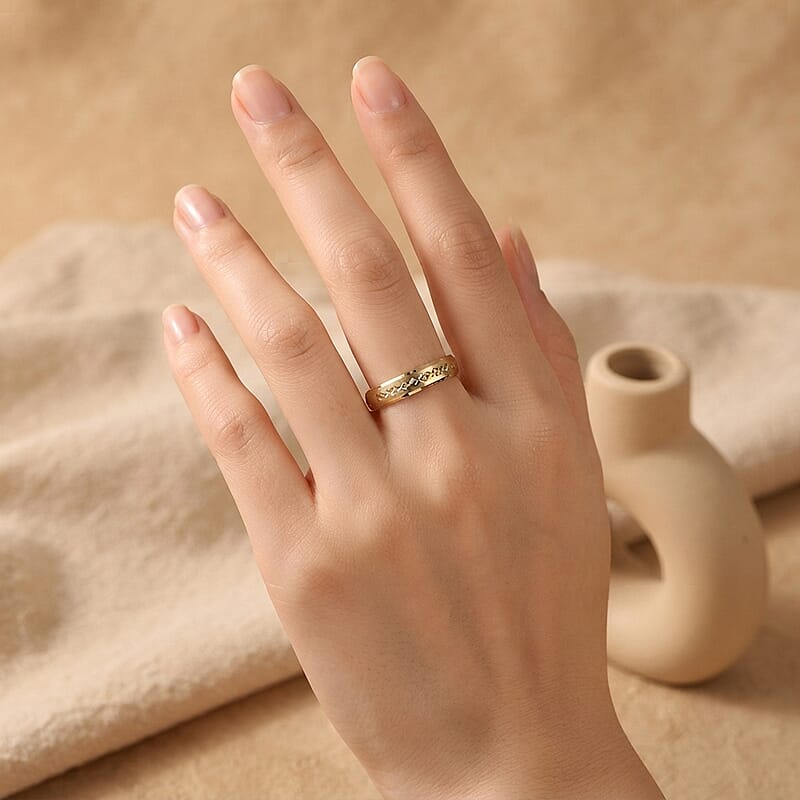 Diamond-cut Band Ring in 10K Yellow Gold (Size 8.0) 1.20 Grams