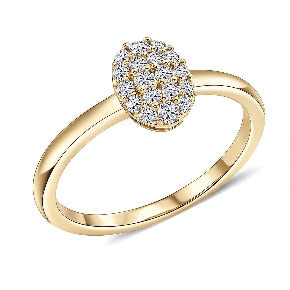 Luxuriant Lab Grown Diamond G-H SI 0.15 ctw Ring in 18K Vermeil Yellow Gold Over Sterling Silver (Size 5.0)