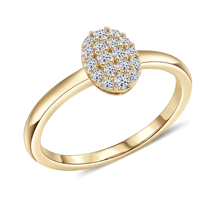Luxuriant Lab Grown Diamond G-H SI 0.15 ctw Ring in 18K Vermeil Yellow Gold Over Sterling Silver (Size 5.0)