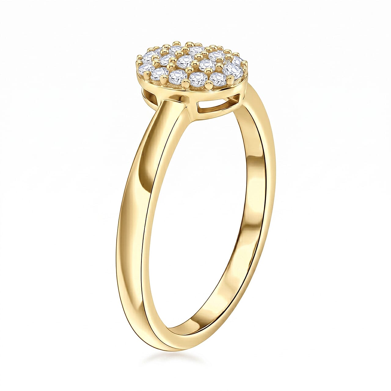 Luxuriant Lab Grown Diamond G-H SI 0.15 ctw Ring in 18K Vermeil Yellow Gold Over Sterling Silver (Size 5.0)