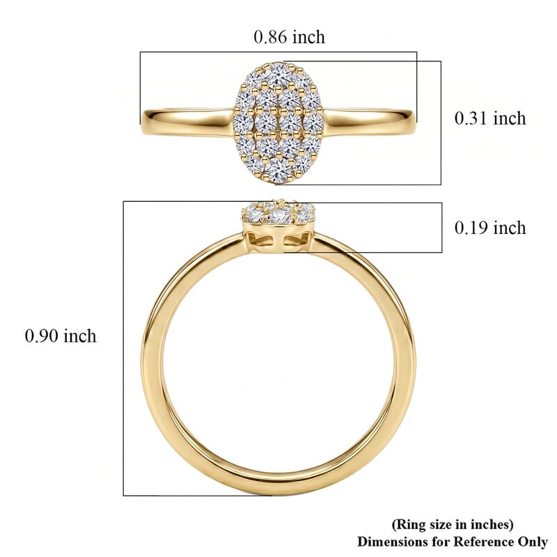 Luxuriant Lab Grown Diamond G-H SI 0.15 ctw Ring in 18K Vermeil Yellow Gold Over Sterling Silver (Size 5.0)