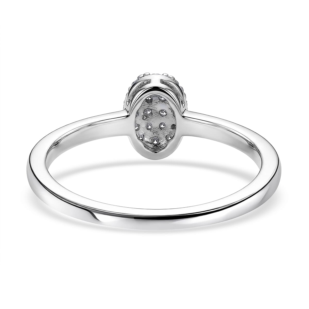 Luxuriant Lab Grown Diamond G-H SI 0.15 ctw Ring in Rhodium Over Sterling Silver (Size 5.0)