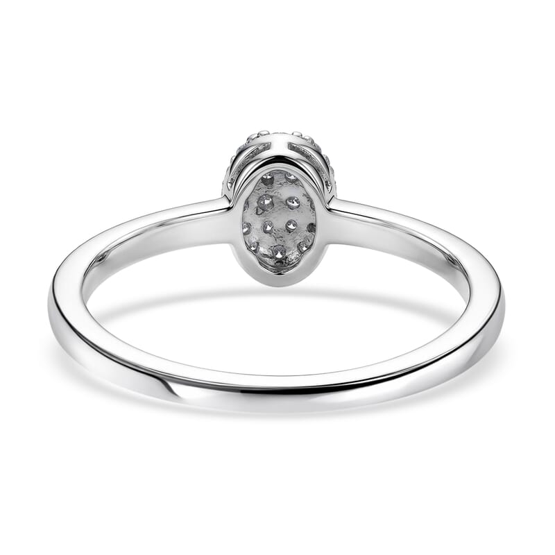 Luxuriant Lab Grown Diamond G-H SI 0.15 ctw Ring in Rhodium Over Sterling Silver (Size 5.0)