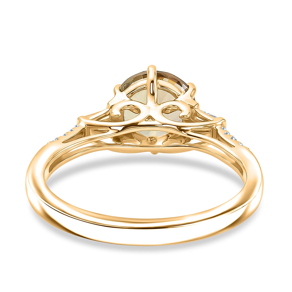 100 Facets AAA Turkizite and Luxuriant Lab Grown Diamond VS 2.50 ctw Golden Autumn Glow Ring in 10K Yellow Gold (Size  10.0) image number 4