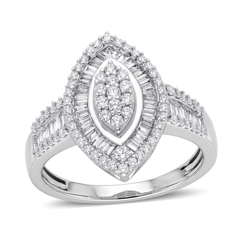 Luxuriant Lab Grown Diamond G-H SI 1.00 ctw Ring in Rhodium Over Sterling Silver (Size 6.0)
