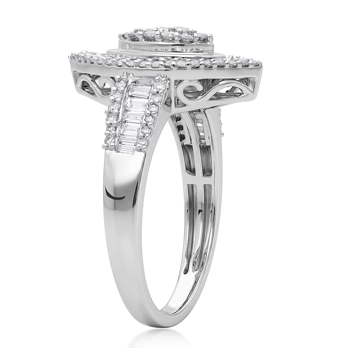 Luxuriant Lab Grown Diamond G-H SI 1.00 ctw Ring in Rhodium Over Sterling Silver (Size 6.0)