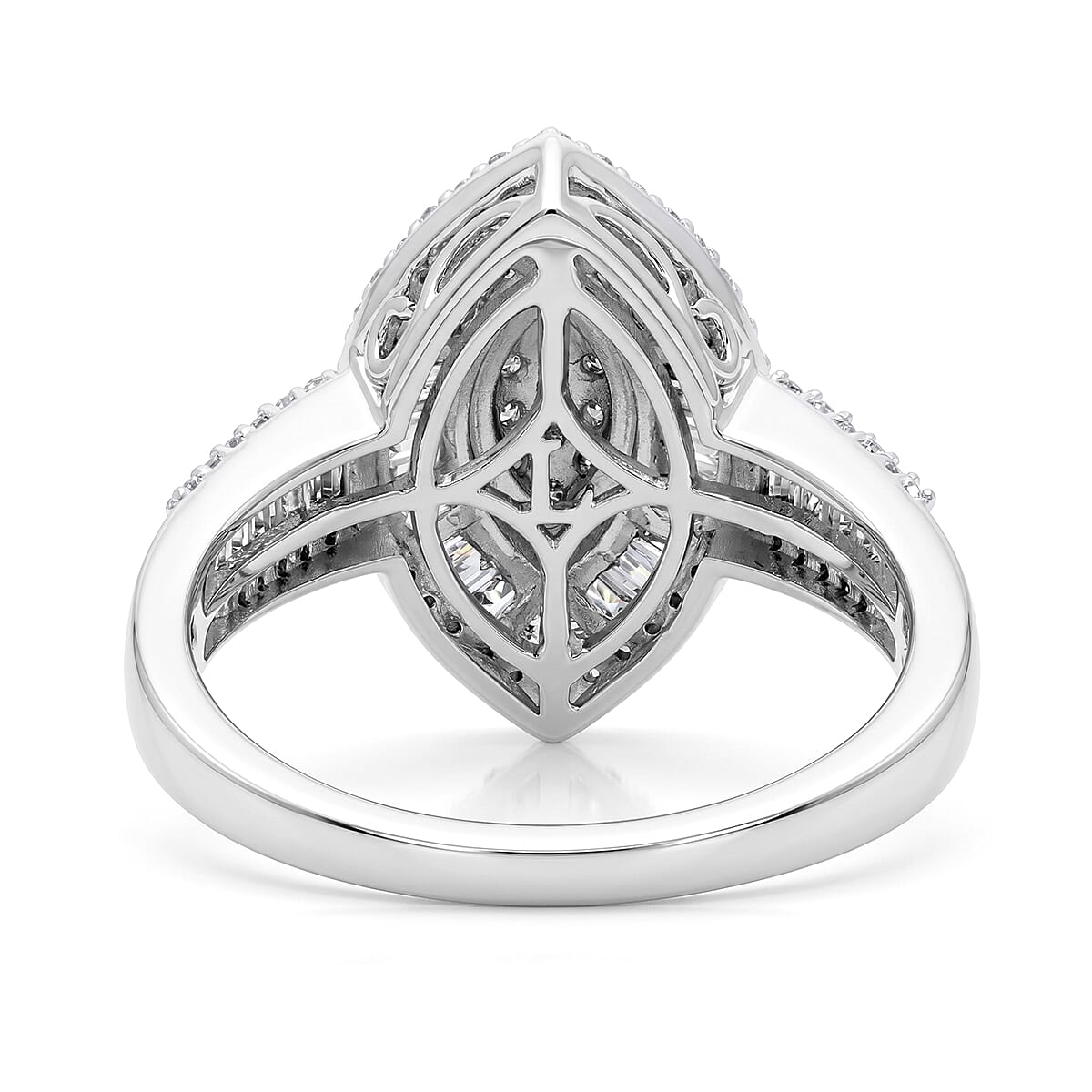 Luxuriant Lab Grown Diamond G-H SI 1.00 ctw Ring in Rhodium Over Sterling Silver (Size 6.0)