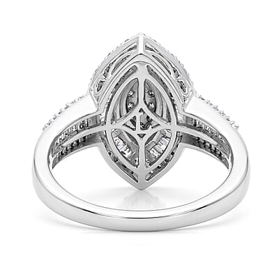 Luxuriant Lab Grown Diamond G-H SI 1.00 ctw Ring in Rhodium Over Sterling Silver (Size 8.0)
