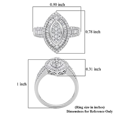 Luxuriant Lab Grown Diamond G-H SI 1.00 ctw Ring in Rhodium Over Sterling Silver (Size 8.0)