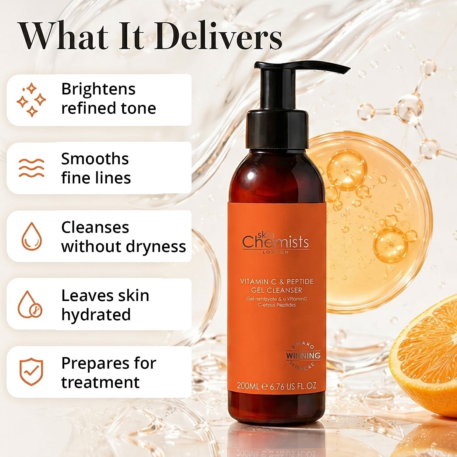Skin Chemists Vitamin C and Peptide Gel Cleanser