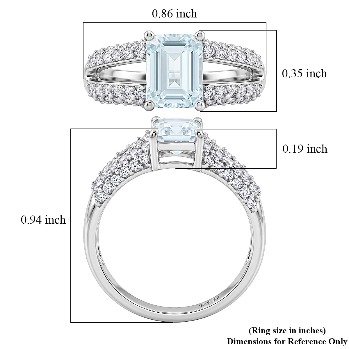Blue and White Topaz 1.50 ctw Ring in Sterling Silver (Size 7.0)