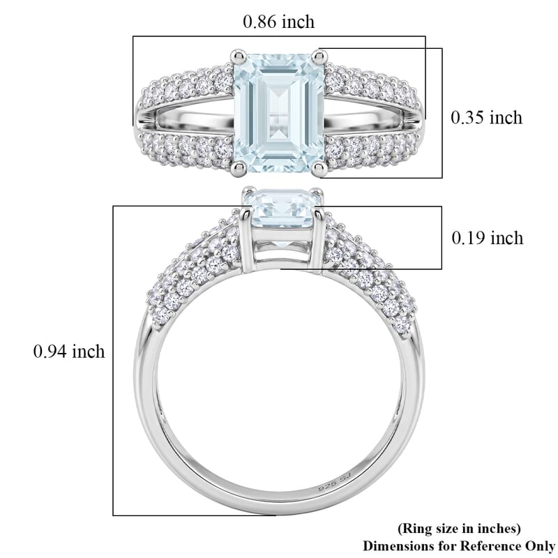 Blue and White Topaz 1.50 ctw Ring in Sterling Silver (Size 10.0)