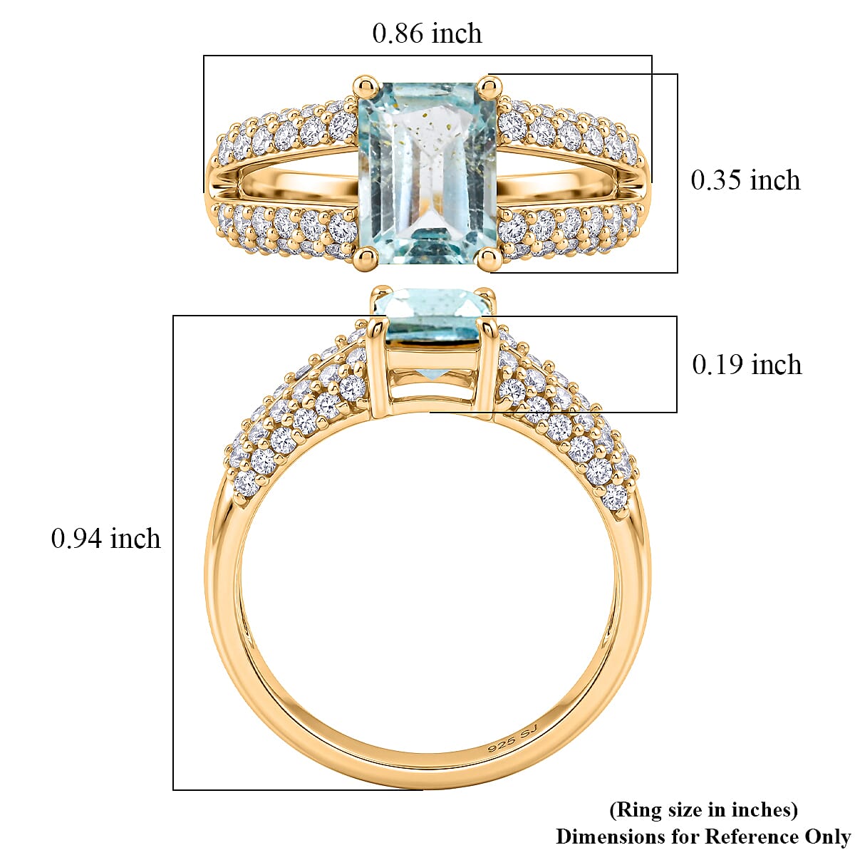 Blue and White Topaz 1.50 ctw Ring in 14K YG Over Sterling Silver (Size 8.0)